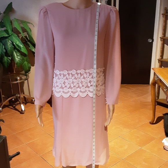 Vintage Blush pink polyeter Dress - Picture 4 of 9